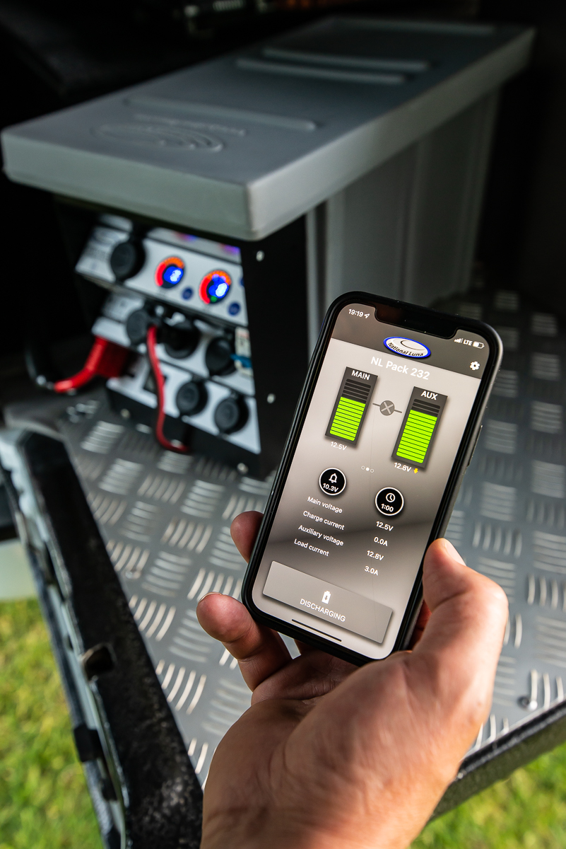 Cell phone controlling battery box with BlueTooth